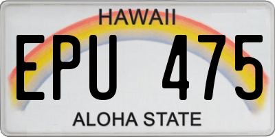 HI license plate EPU475