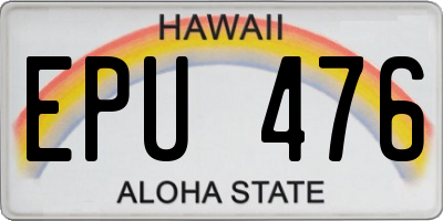 HI license plate EPU476