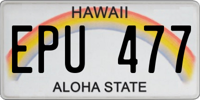 HI license plate EPU477