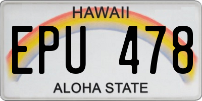 HI license plate EPU478
