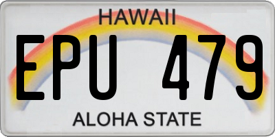 HI license plate EPU479
