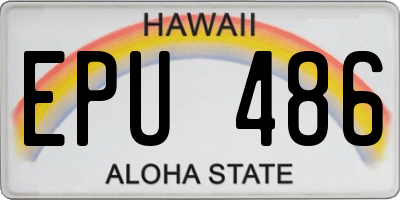 HI license plate EPU486