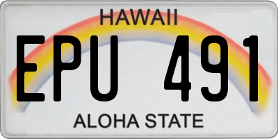 HI license plate EPU491