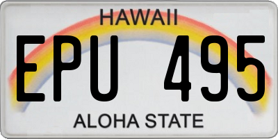 HI license plate EPU495