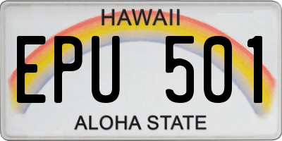 HI license plate EPU501