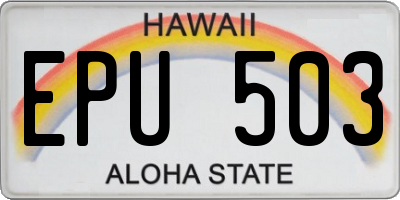 HI license plate EPU503