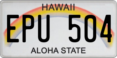 HI license plate EPU504
