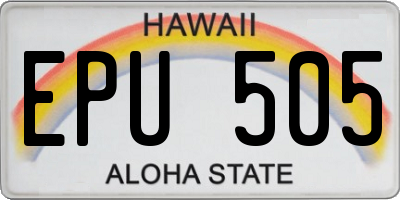 HI license plate EPU505