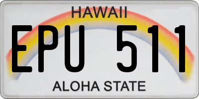 HI license plate EPU511