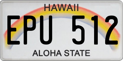 HI license plate EPU512