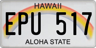 HI license plate EPU517
