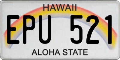 HI license plate EPU521