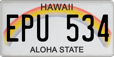 HI license plate EPU534