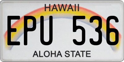 HI license plate EPU536