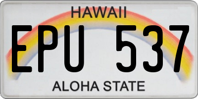 HI license plate EPU537