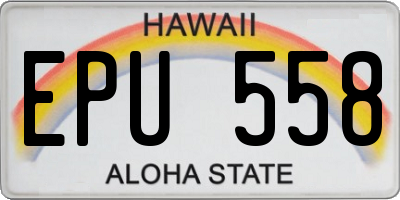 HI license plate EPU558