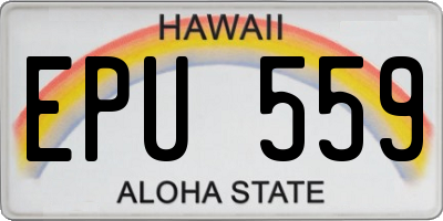 HI license plate EPU559