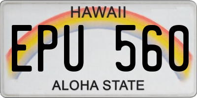 HI license plate EPU560