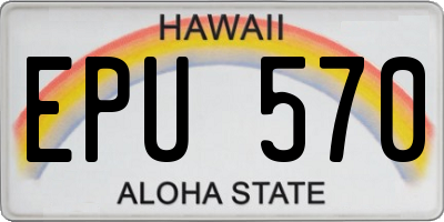 HI license plate EPU570