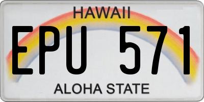 HI license plate EPU571