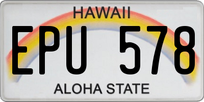 HI license plate EPU578