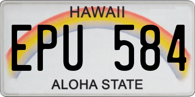 HI license plate EPU584
