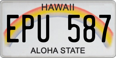 HI license plate EPU587