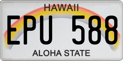 HI license plate EPU588