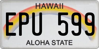 HI license plate EPU599