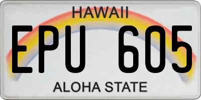 HI license plate EPU605