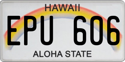 HI license plate EPU606