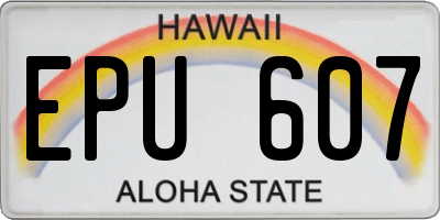 HI license plate EPU607