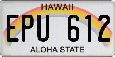 HI license plate EPU612