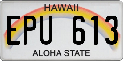 HI license plate EPU613