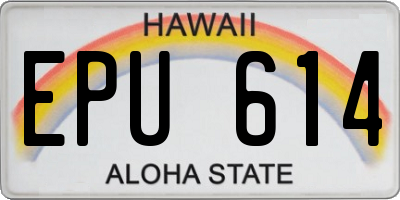 HI license plate EPU614