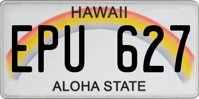 HI license plate EPU627