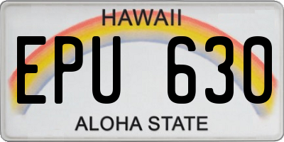 HI license plate EPU630