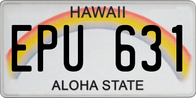 HI license plate EPU631