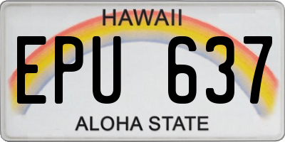 HI license plate EPU637