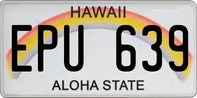 HI license plate EPU639