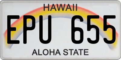 HI license plate EPU655