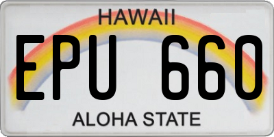 HI license plate EPU660