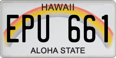 HI license plate EPU661