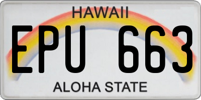 HI license plate EPU663