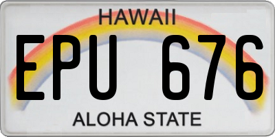 HI license plate EPU676