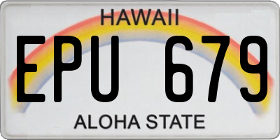 HI license plate EPU679