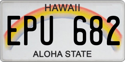 HI license plate EPU682