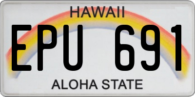 HI license plate EPU691