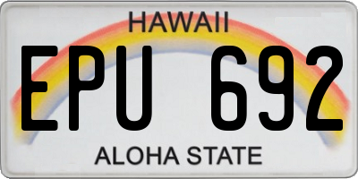 HI license plate EPU692