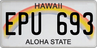 HI license plate EPU693